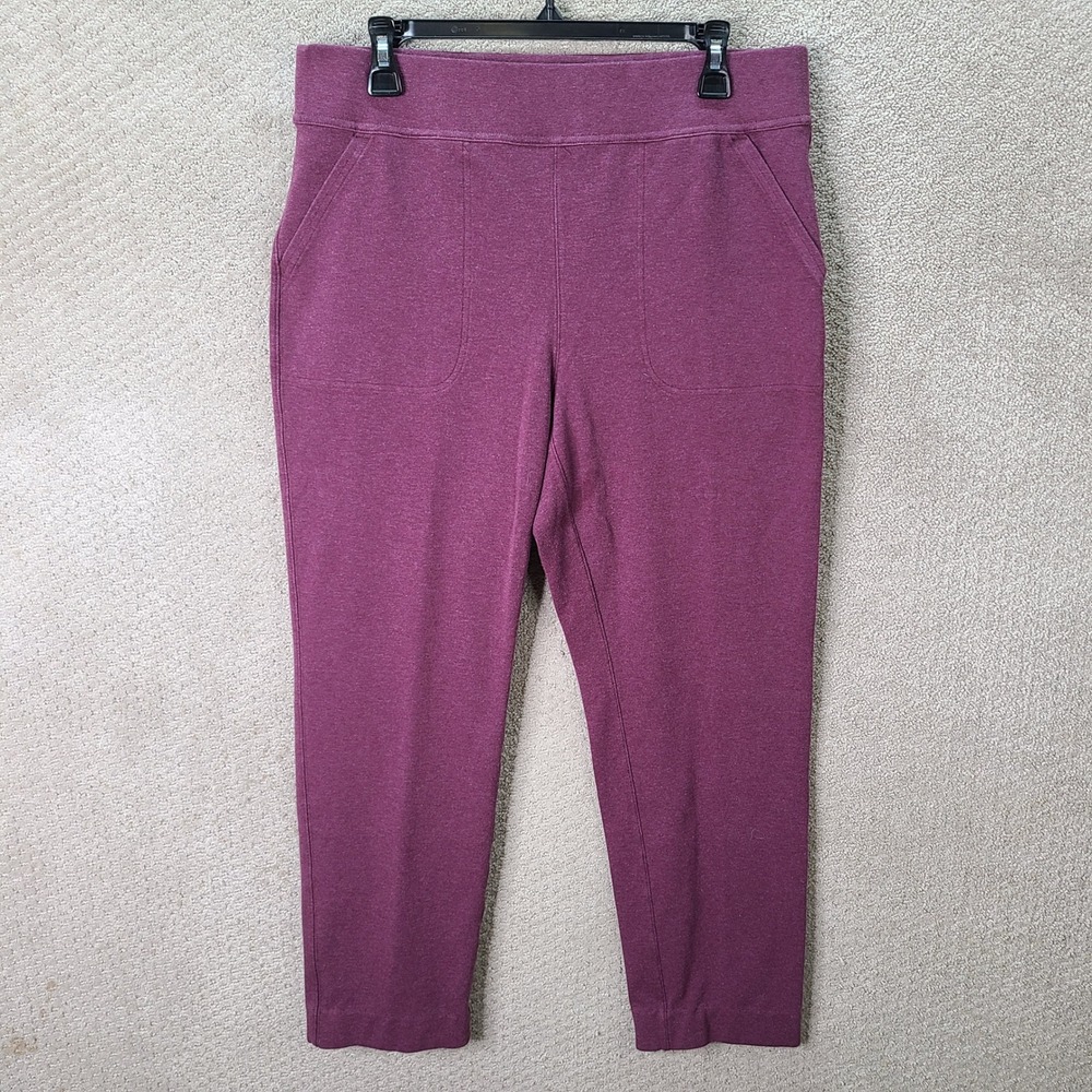 Duluth Trading Co Pants Womens L Purple Noga Naturale Ponte Knit Straight Cotton